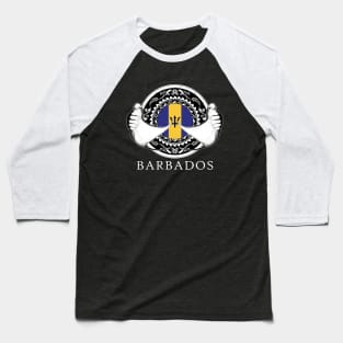 Manta Ray Flag of Barbados Baseball T-Shirt